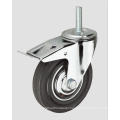 Black Rubber Thread Industrial Caster with Whole Brake